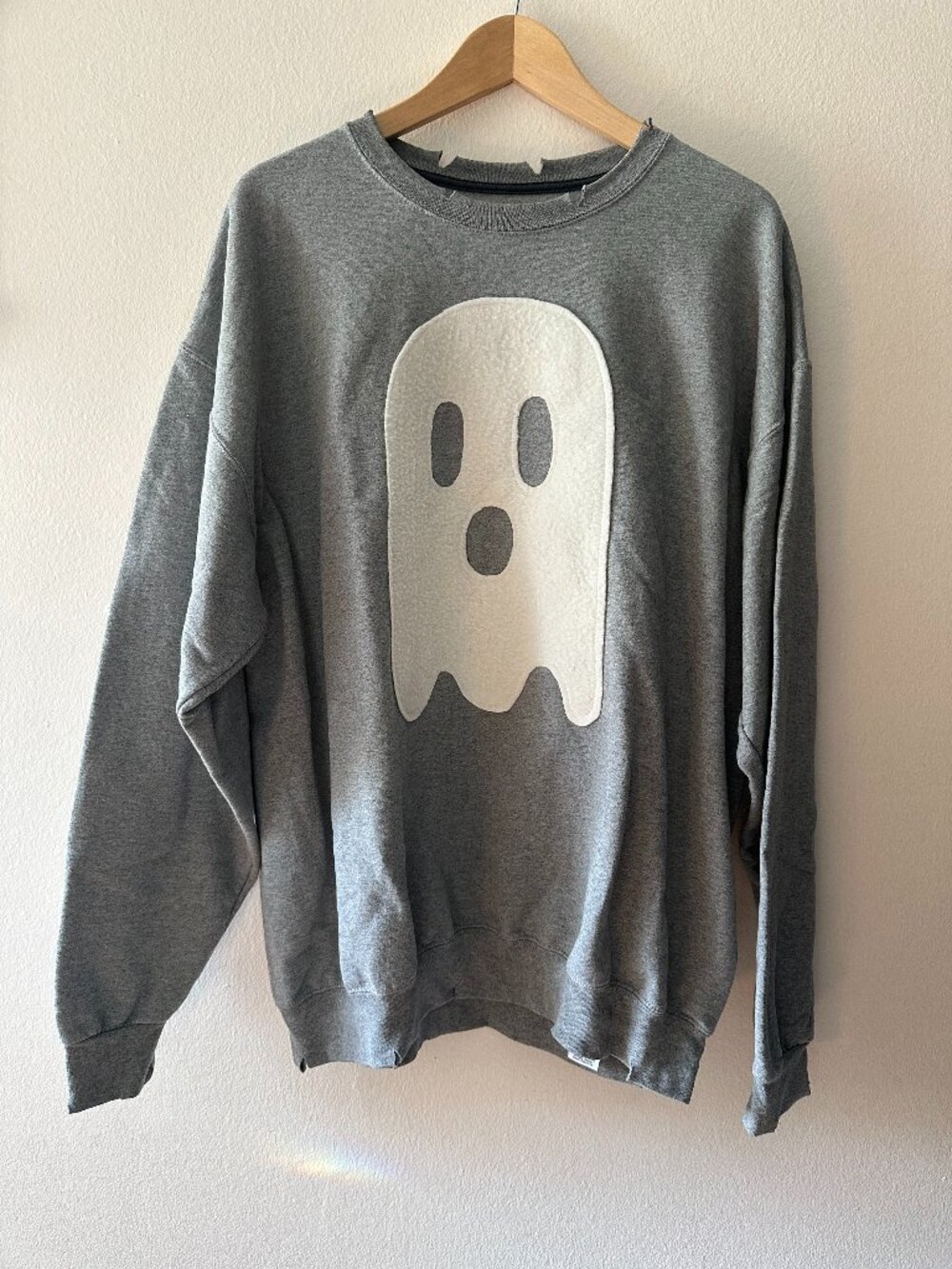 Women's Upcycled, Reworked Ghostie Sweatshirt - Grey - Size XL - NWOT